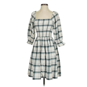 Plaid Cotton Dress With Pockets